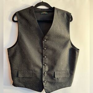 COLOURS BY ALEXANDER JULIAN MENS TWEED CHARCOAL MIX COVER BUTTONS VEST SIZE MED